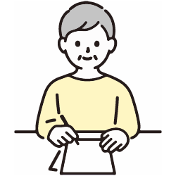 書類にサインするイラスト